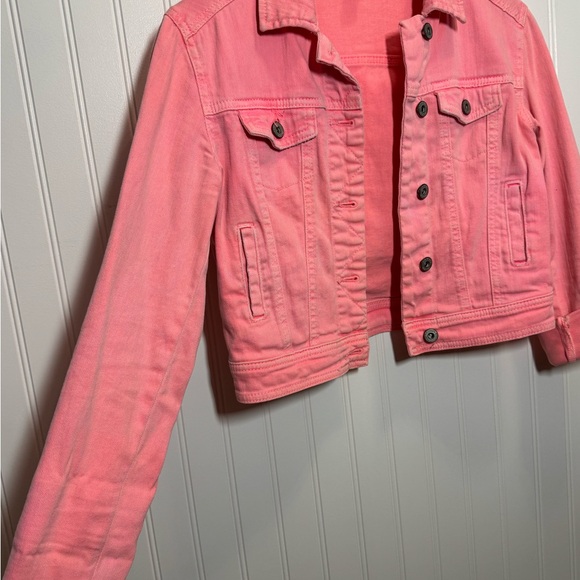 Pink cropped denim jacket - Picture 4 of 5